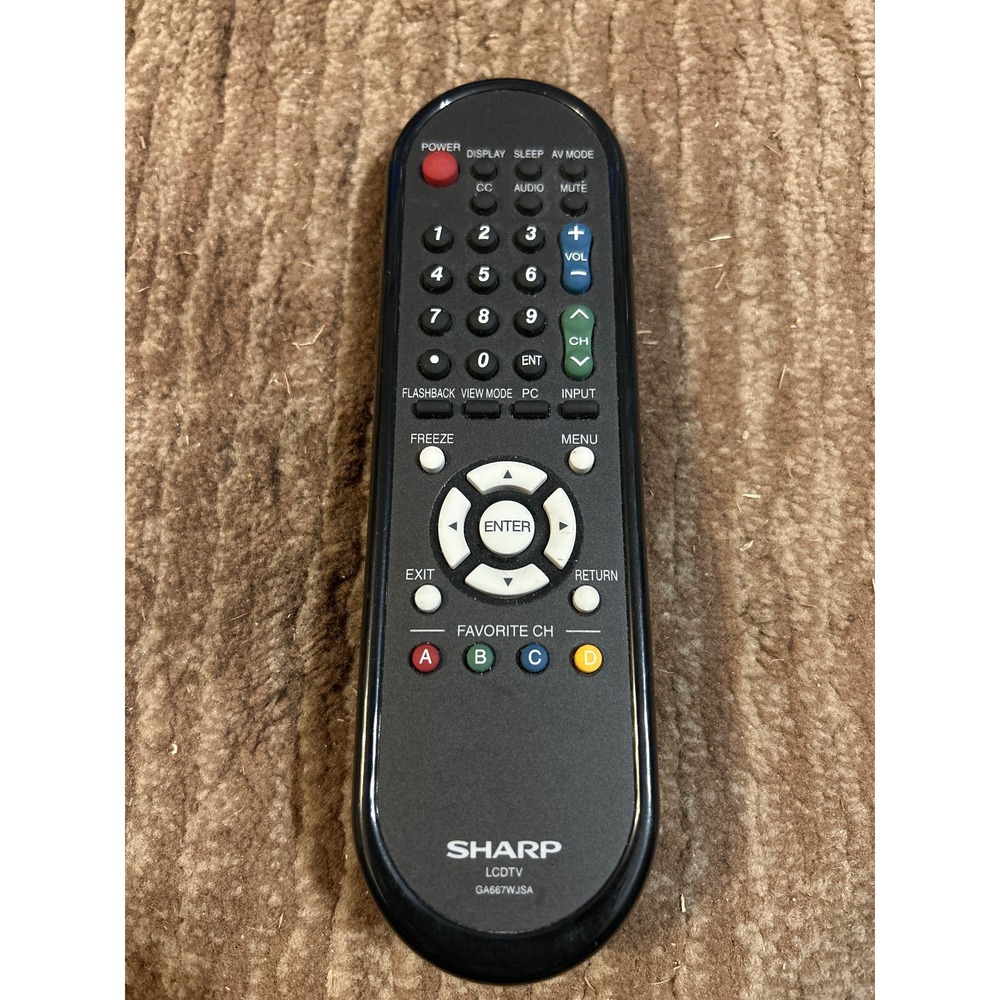 Sharp LCDTV Remote Control GA667WJSA Sleep AV Mode Tested‎ Working No Corrosion